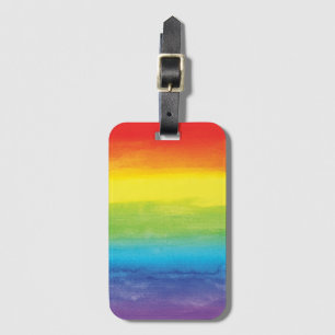 Étiquette À Bagage Aquarelle Rainbow Pride brillant Vibrant