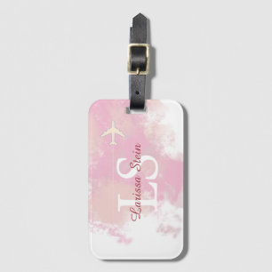Étiquette À Bagage aquarelle rose féminine personnalisée