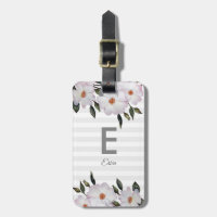 Aquarelle Roses roses Ballerina Floral Monogramme