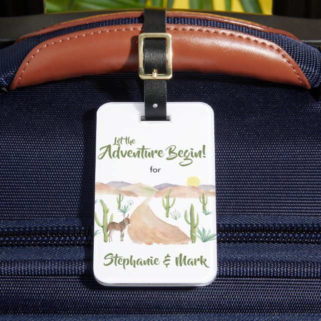 Étiquette À Bagage Aquarelle Southwest Desert Adventure Personnalisée (Insitu Rectoal 2)