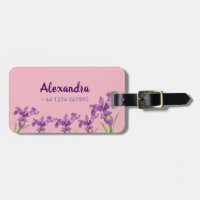 Aquarelle violette Iris Botanique Floral Art