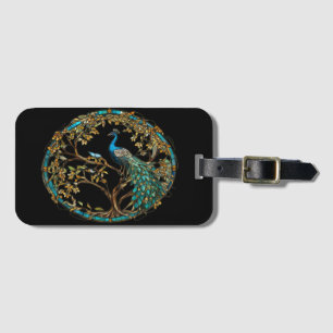 Étiquette À Bagage Arbre d'automne de Peacock en verre tendu