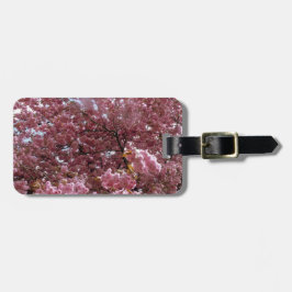 Étiquette À Bagage Arbre en fleurs roses