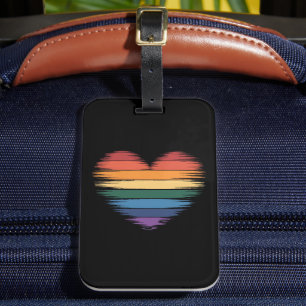 Étiquette À Bagage Arc-en-ciel de fierté Impression de cœur LGBT Fier