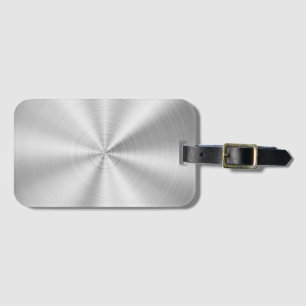 Étiquette À Bagage Argent brillant métallique de Faux élégant