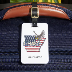 Étiquette À Bagage Arkansas États-Unis Carte Retro Vintage USA
