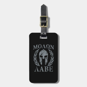 Étiquette À Bagage Armure spartiate grunge de Molon Labe