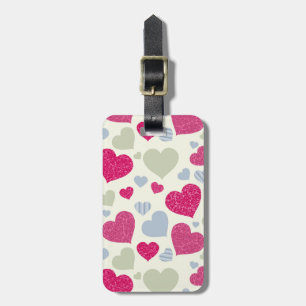 Étiquette À Bagage Arrière - plan de coeurs