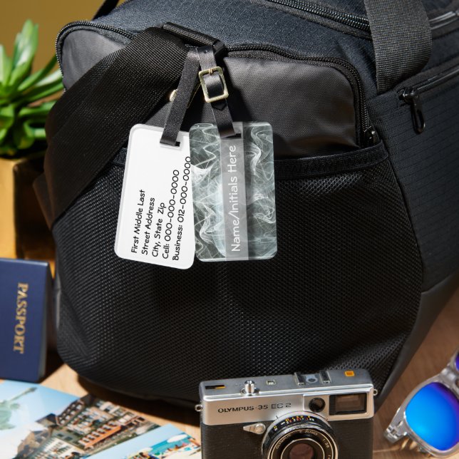 Étiquette À Bagage Arrière - plan de fumée blanche (Recto & Verso)