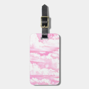 Étiquette À Bagage Arrière - plan de mode des nuages roses