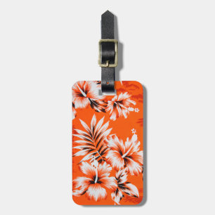 Étiquette À Bagage Arrière - plan hawaïen de fleur de ketmie