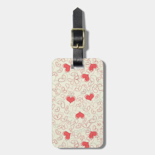 Étiquette À Bagage Arrière - plan mignon de coeurs