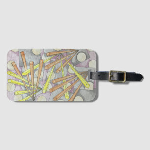 Étiquette À Bagage Art à l'aquarelle géométrique moderne Starburst