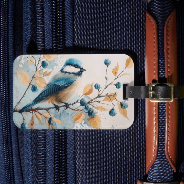 Étiquette À Bagage Art d'aquarelle Blue Jay (Insitu Rectoal 4)