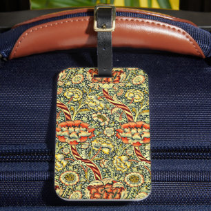 Étiquette À Bagage Art de William Morris, motif floral,