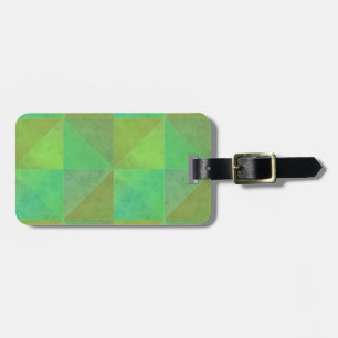 Étiquette À Bagage Art géométrique vert motif triangle