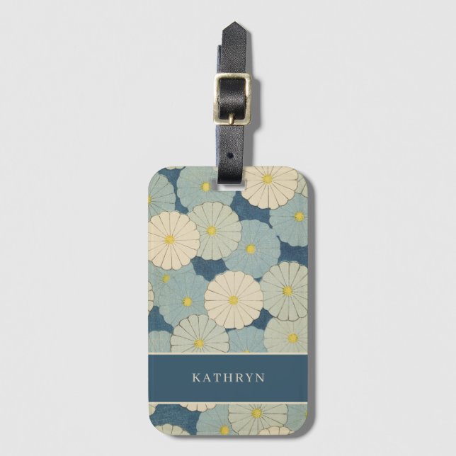 Étiquette À Bagage Art japonais vintage (Devant Vertical)