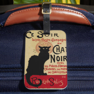 Étiquette À Bagage Art Nouveau vintage, Ce Soir Conversation Noir Cha