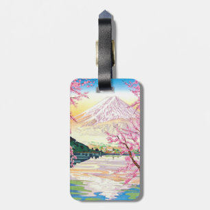 Étiquette À Bagage Art oriental frais de cerisier de ressort de Fuji