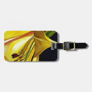 Étiquette À Bagage Art original de Lys doré jaune