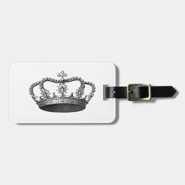 Étiquette À Bagage Article argenté de cadeau de couronne que vous (Devant horizontal)