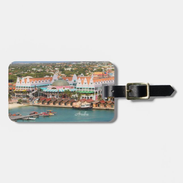 Étiquette À Bagage Aruba, marina, étiquette de bagage (Devant horizontal)