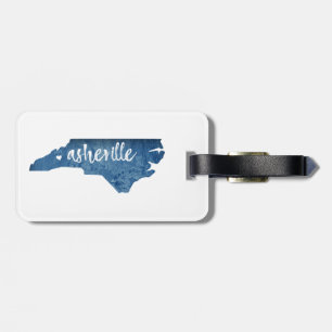 Étiquette À Bagage Asheville Caroline du Nord Grain de bois