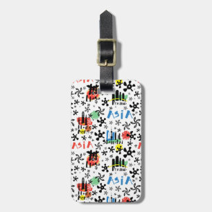 Étiquette À Bagage Asie  Motif des symboles