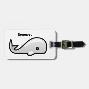 Étiquette À Bagage Attention au dessin animé de la baleine blanche