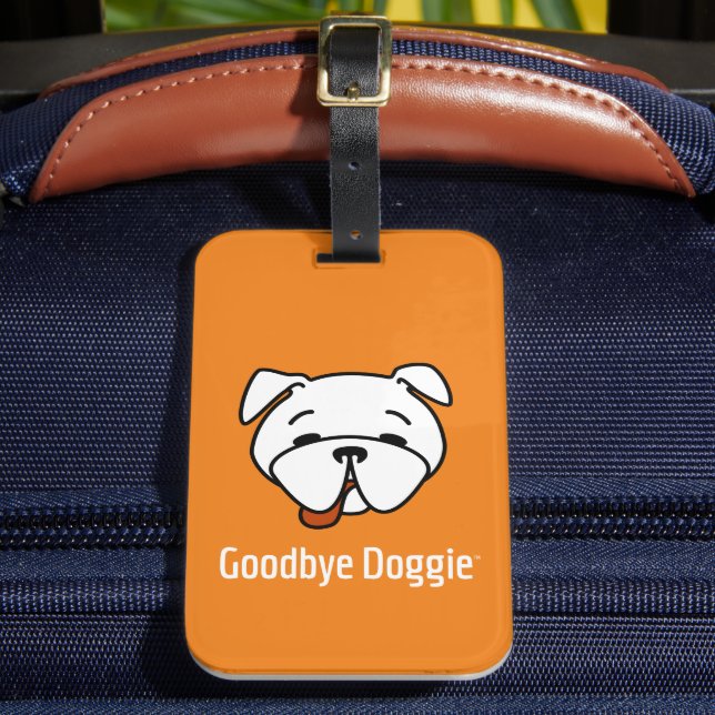 Étiquette À Bagage Au revoir Doggie White Text (Insitu Rectoal 2)