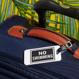 Étiquette À Bagage Aucun signe de natation Gras Noir et Blanc Avertis