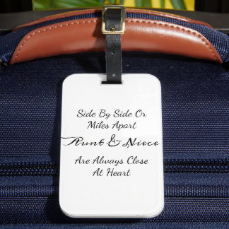 Étiquette À Bagage Aunt & Niece Quote – Side By Side or Miles Apart