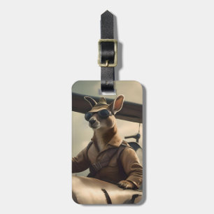 Étiquette À Bagage Aussie Kangaroo Avion Pilote,