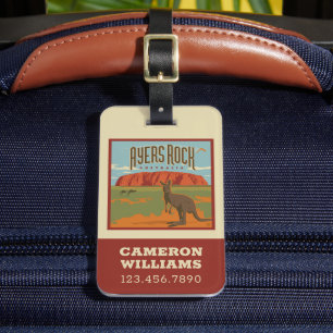 Étiquette À Bagage Australie Ayers Rock Kangaroos