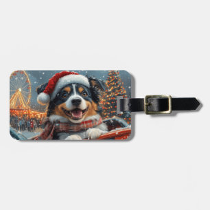 Étiquette À Bagage Australie Berger Dog Roller Dessous de verre Noël
