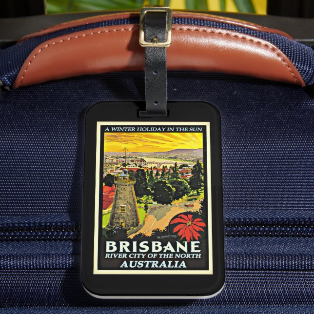 Étiquette À Bagage Australie-Brisbane, une fête d'hiver, (Insitu Rectoal 2)