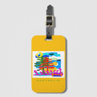 Étiquette À Bagage Australie - PLAGES - Soleil & Surf - Vert