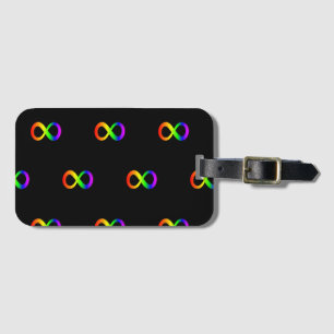 Étiquette À Bagage Autisme personnalisé Infinité arc-en-ciel Symbole 