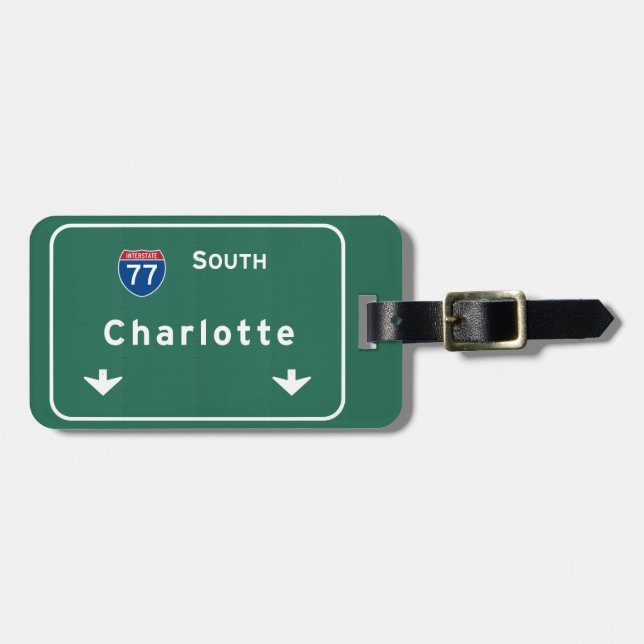 Étiquette À Bagage Autoroute nationale de Charlotte la Caroline du (Devant horizontal)