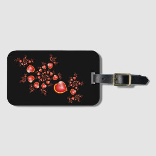 Étiquette À Bagage Avec beaucoup d'amour Rouge Jaune Coeurs Modernes 