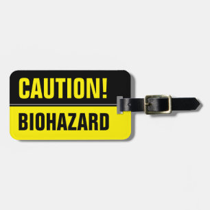 Étiquette À Bagage Avertissement amusant signe de danger biologique é