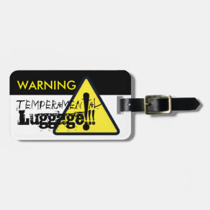Étiquette À Bagage Avertissement Signal de danger Temperamental perso