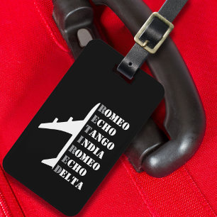 Étiquette À Bagage Avion à la retraite Alphabet phonétique de l'OTAN