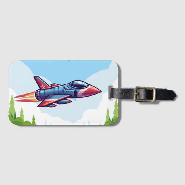 Étiquette À Bagage avion/avion de chasse (Devant Horizontal)