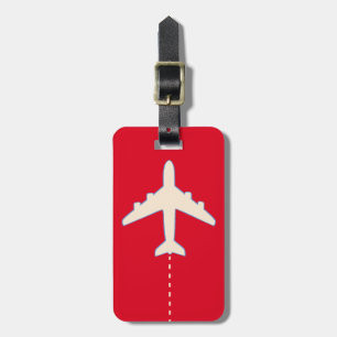 Étiquette À Bagage avion de voyage rouge blanc