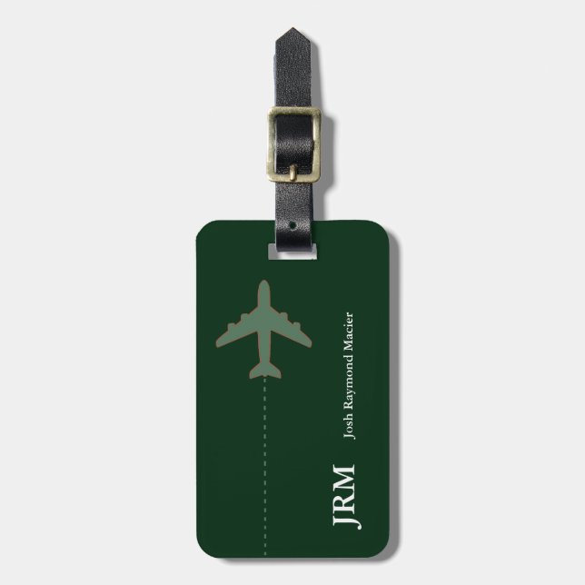 Étiquette À Bagage avion de voyage sécurisé personnalisé (Devant Vertical)