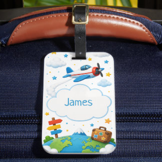 Étiquette À Bagage Avion pour enfants personnalisé de grande aventure