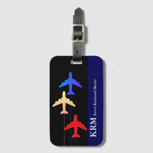 Étiquette À Bagage avions couleur voyage personnalisés