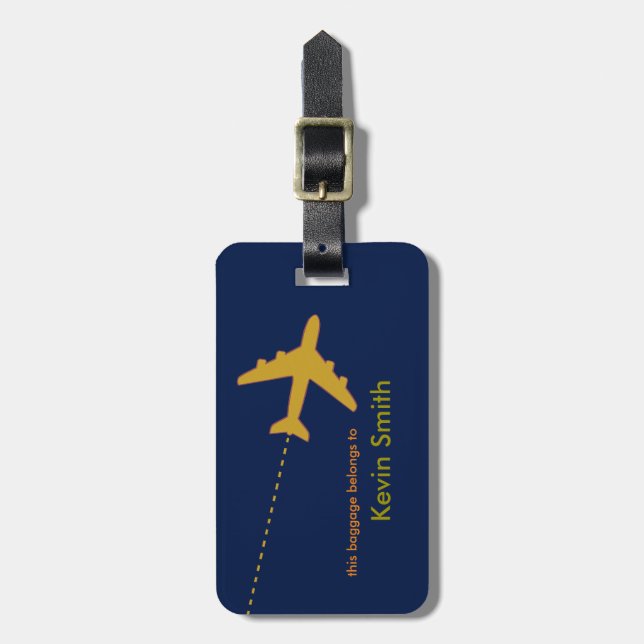 Étiquette À Bagage avions de voyage personnalisés (Devant Vertical)