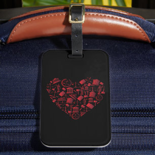 Étiquette À Bagage Avocat Cœur Rouge - Amour Loi Art Grunge